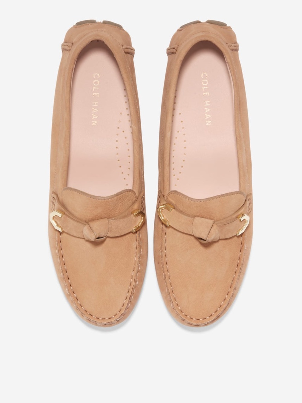 Cole Haan Evelyn Bow Driver Loafers Birch Beige Nubuck Suede Women’s 7B - Picture 4 of 16